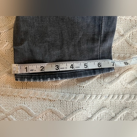 Hudson Los Angeles Charcoal Gray Straight Distressed Designer Jeans Size 30 - Picture 16 of 16